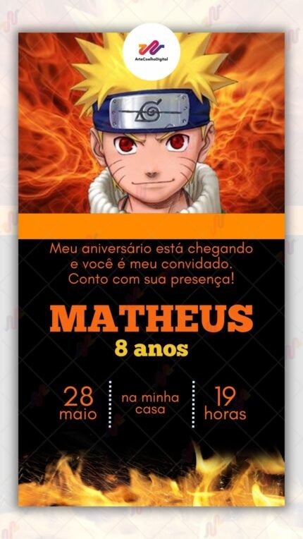 Convite Virtual Naruto