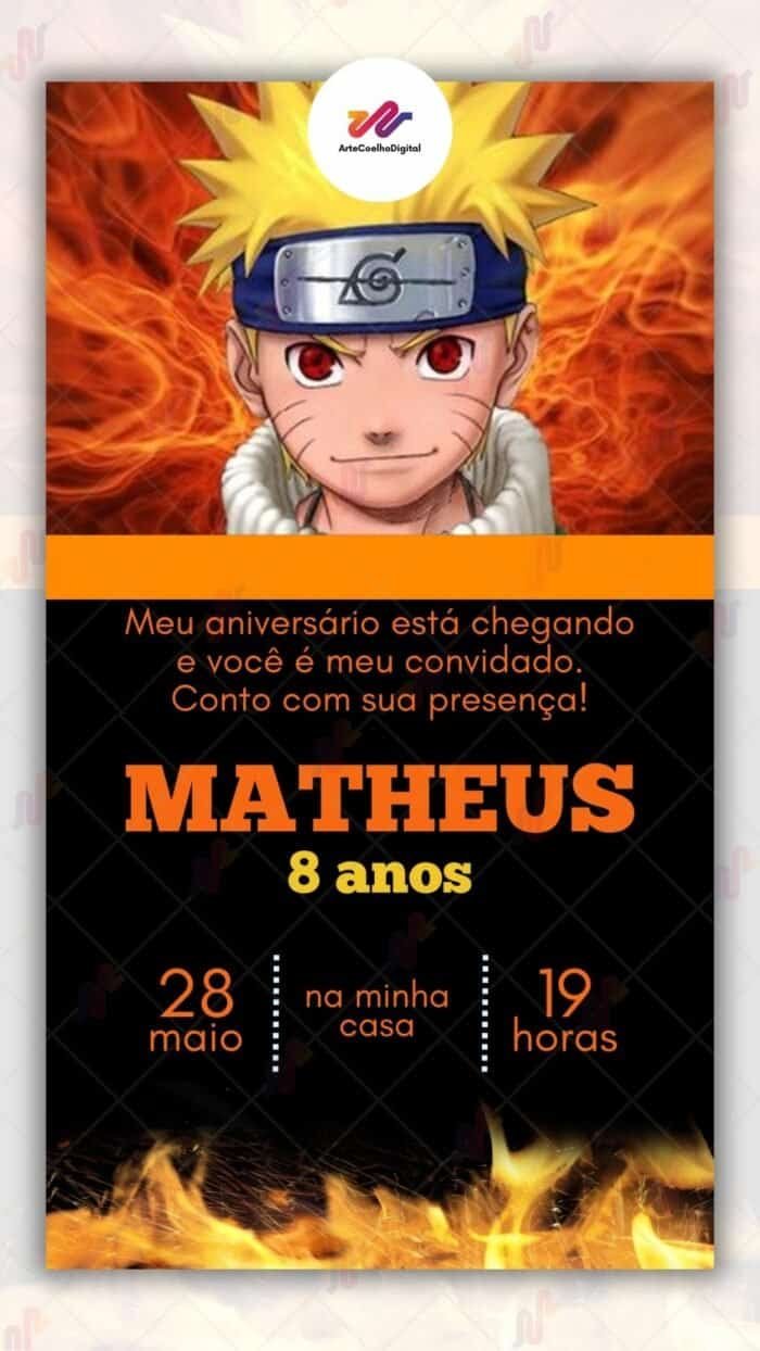 Convite Virtual Naruto - Imagem 1