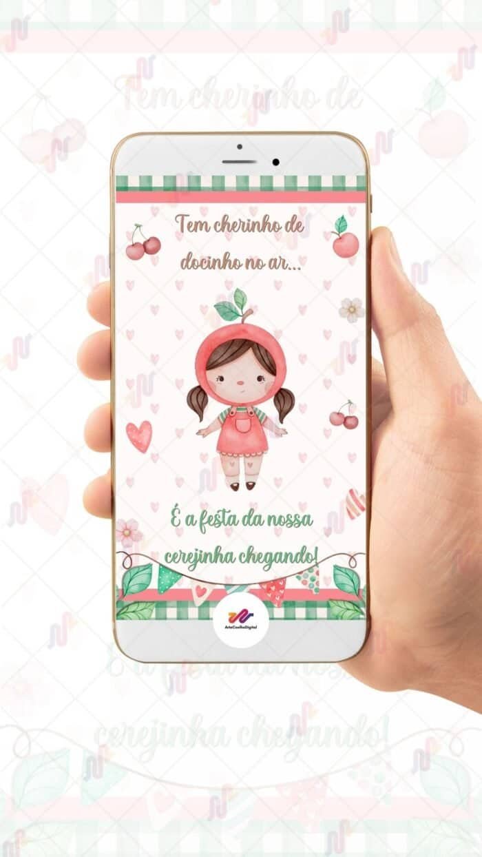 Convite Animado Cerejinha do Bolo - Imagem 2