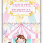 Convite Animado Plus Circo Rosa