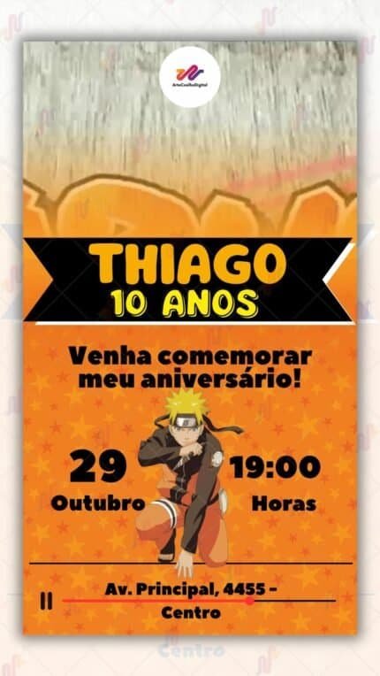 Convite Animado Naruto