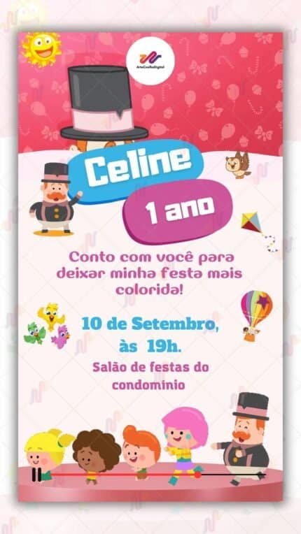 Convite Animado Simples Mundo Bita