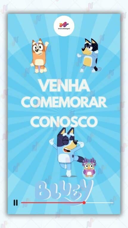 Convite Animado Plus Bluey