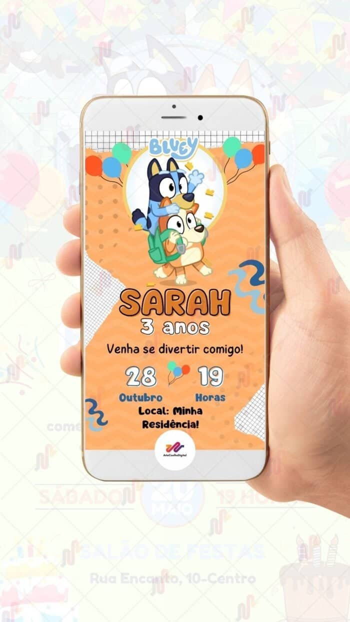 Convite Digital Bluey - Imagem 2