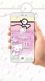 Convite Animado Simples Hello Kitty - Imagem 2