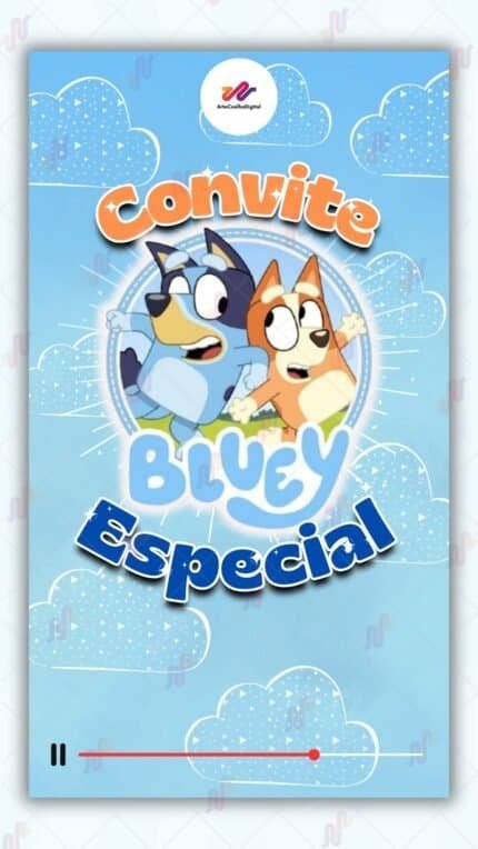 Convite Animado Plus Bluey