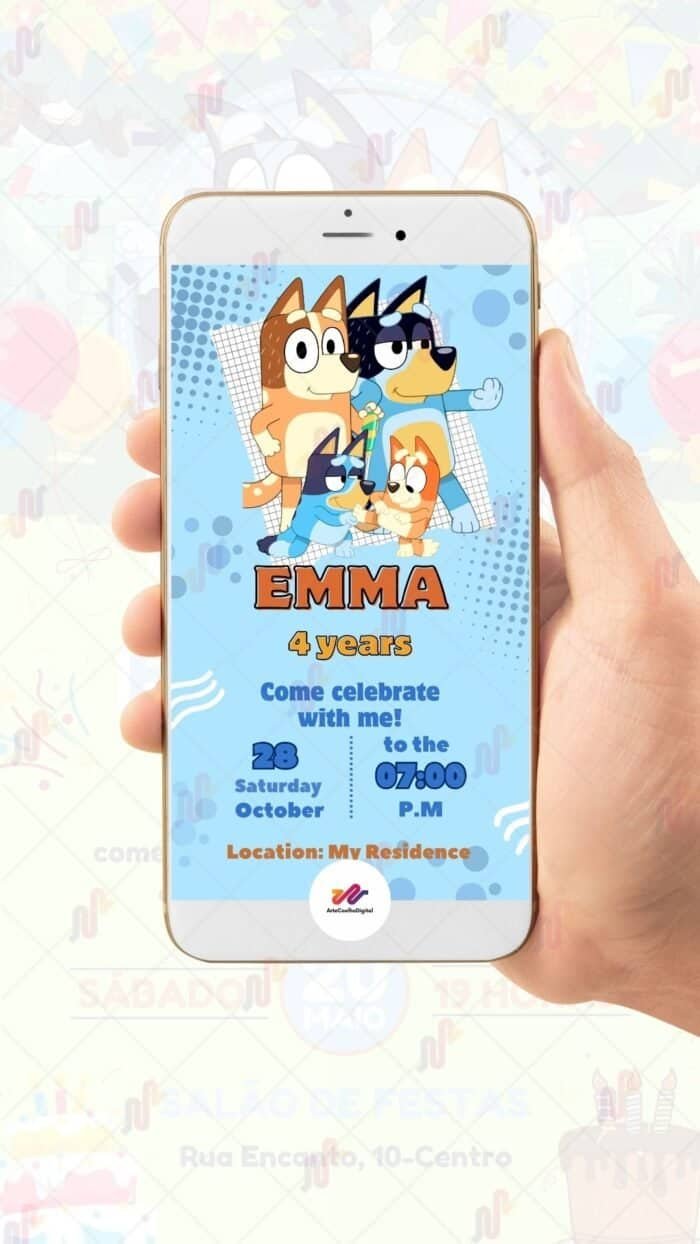 Convite Digital Bluey - Imagem 2