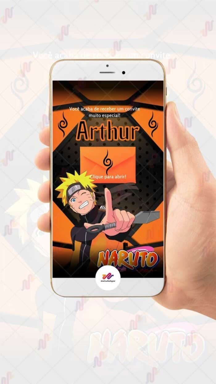 Convite Interativo Gold Naruto - Imagem 2