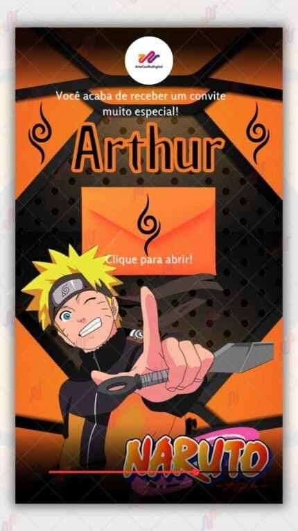 Convite Interativo Gold Naruto