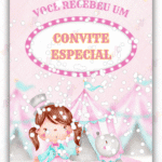 Convite Animado Plus Circo Rosa