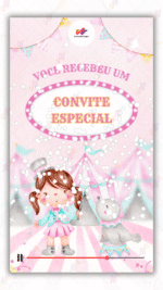 Convite Animado Plus Circo Rosa