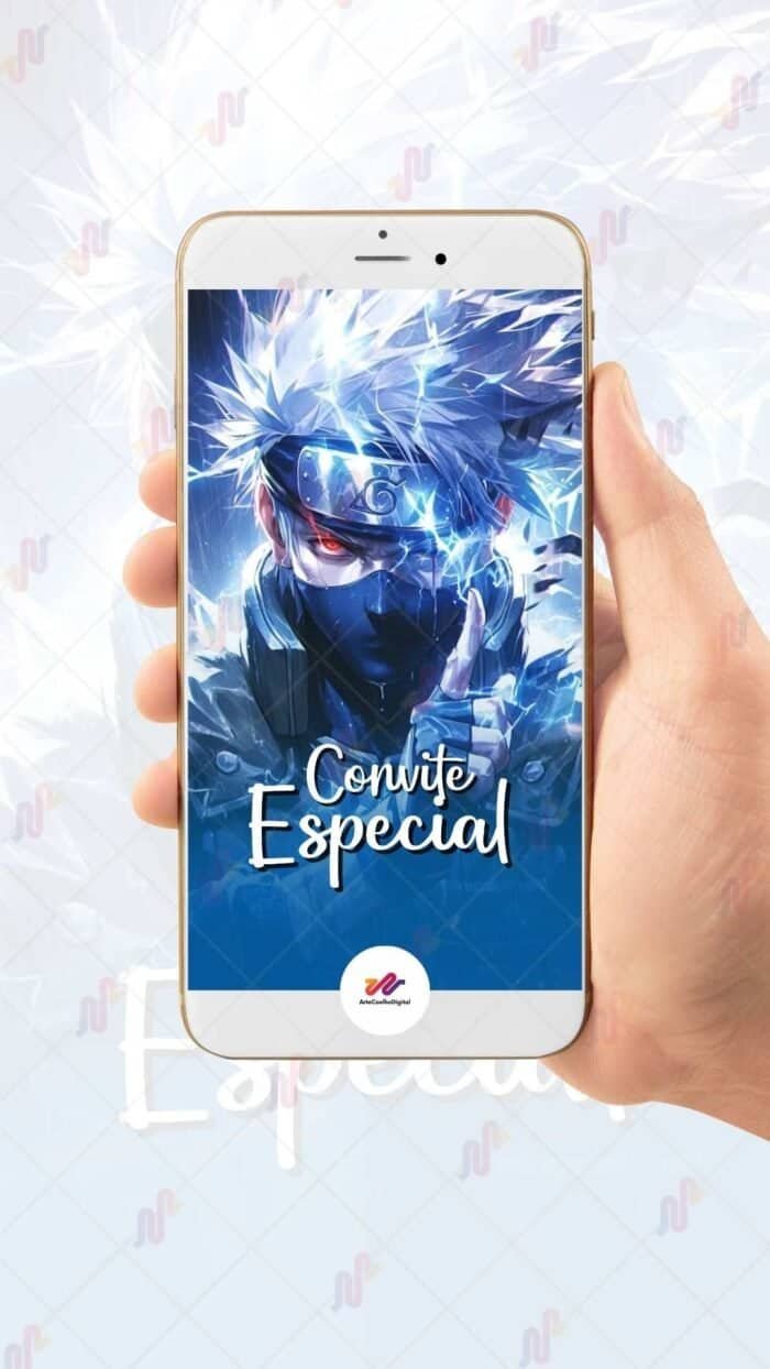 Convite Animado Kakashi - Naruto - Imagem 2