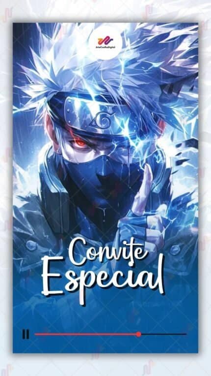 Convite Animado Kakashi - Naruto