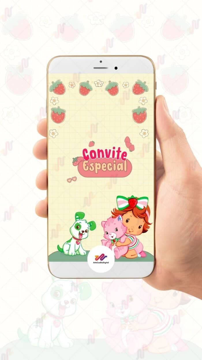 Convite Animado Plus Moranguinho - Imagem 2