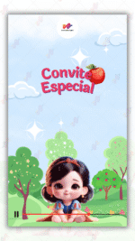 Convite Animado Plus Branca de Neve
