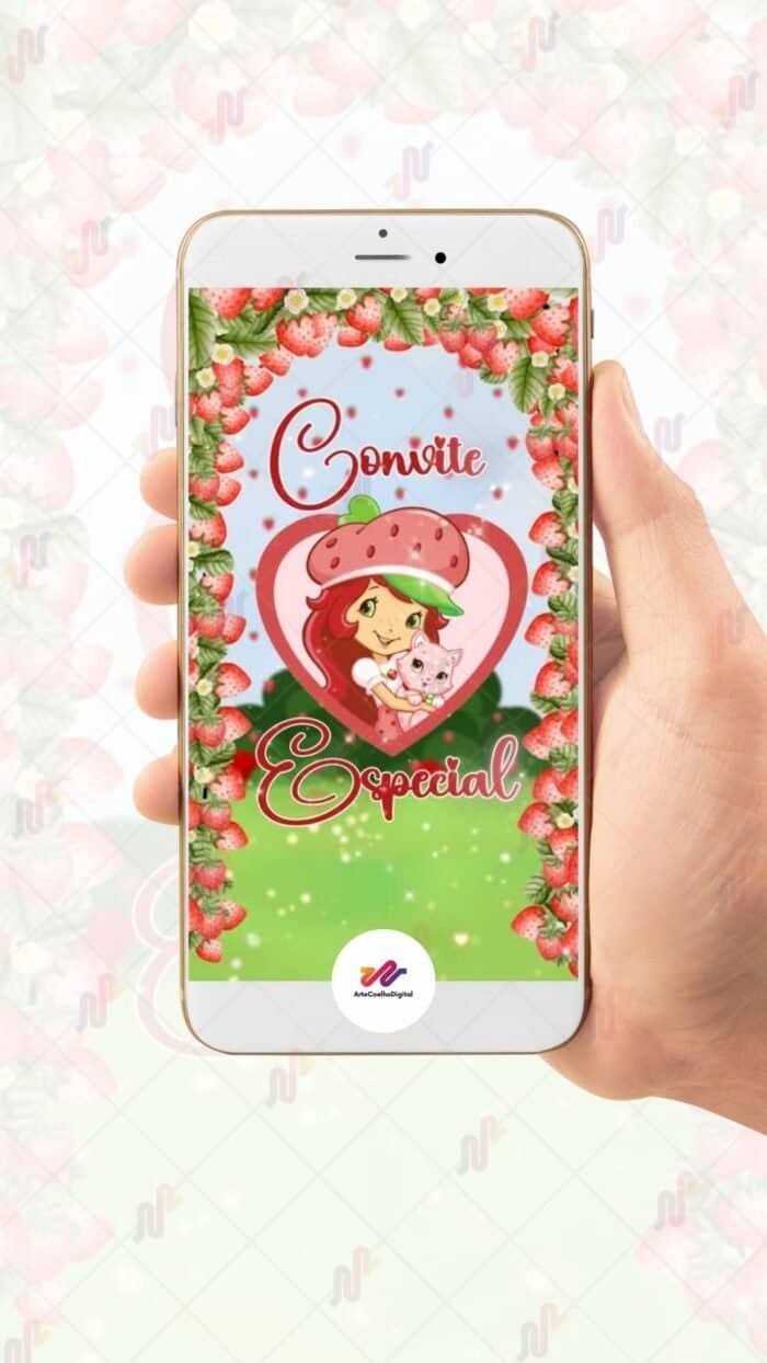 Convite Animado Plus Moranguinho - Imagem 2