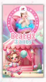 Convite Animado Plus Circo Rosa