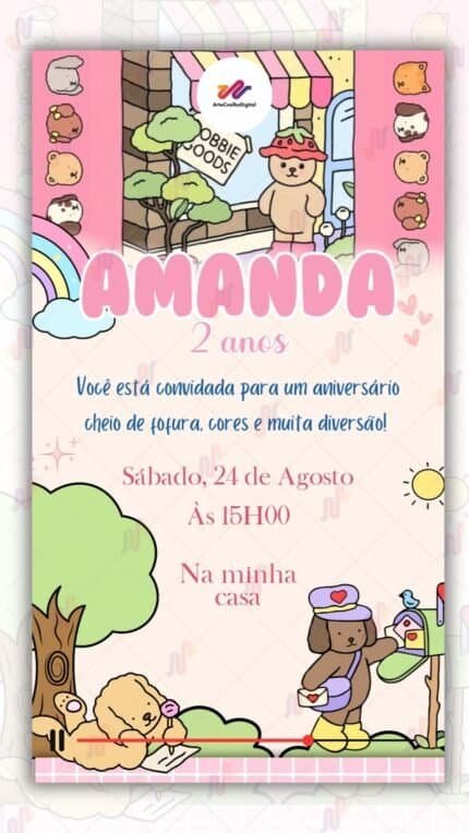Convite Animado Simples Bobbie Goods