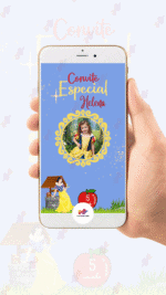 Convite Animado Plus Branca de Neve - Imagem 2