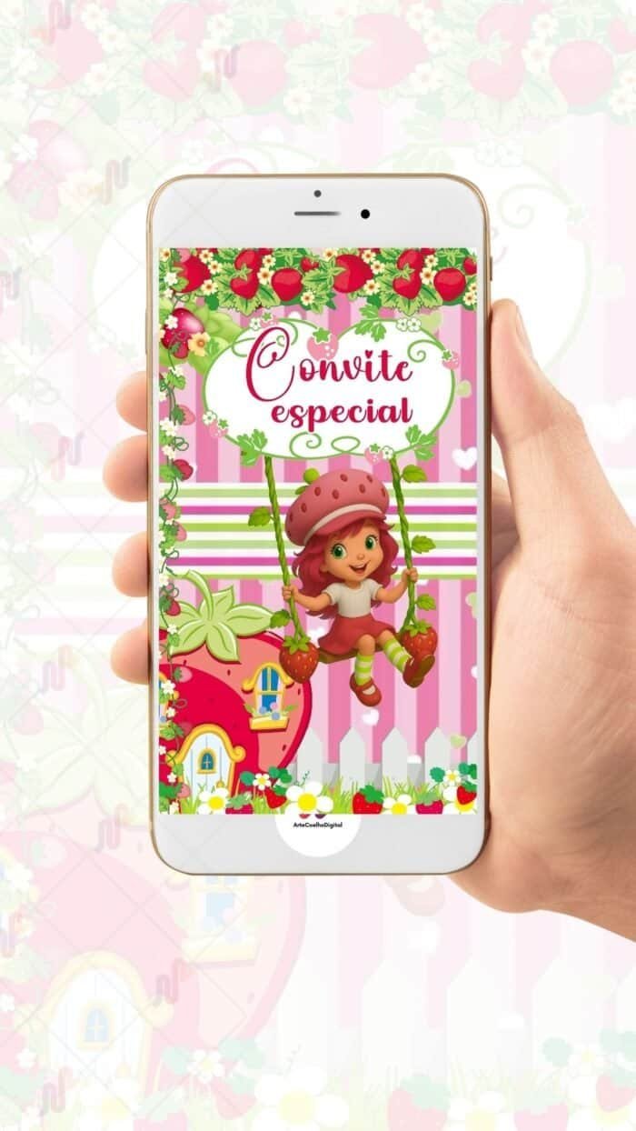 Convite Animado Plus Moranguinho - Imagem 2