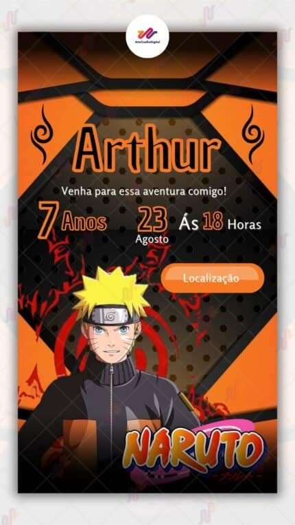 Convite Virtual Naruto