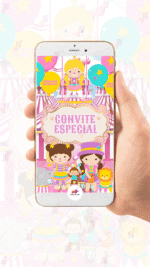 Convite Animado Plus Circo Rosa - Imagem 2