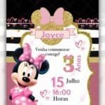 Convite Animado Minnie Rosa