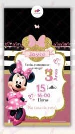 Convite Animado Minnie Rosa