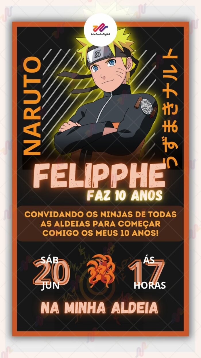 Convite Virtual Naruto - Imagem 1