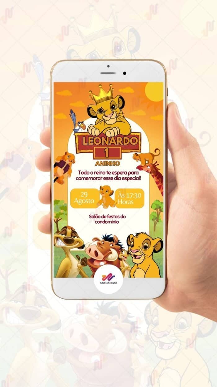 Convite Digital Rei Leão - Imagem 2