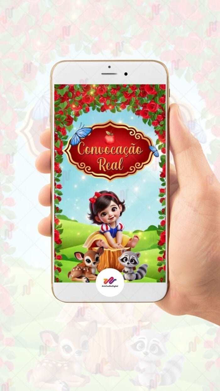 Convite Animado Plus Branca de Neve - Imagem 2