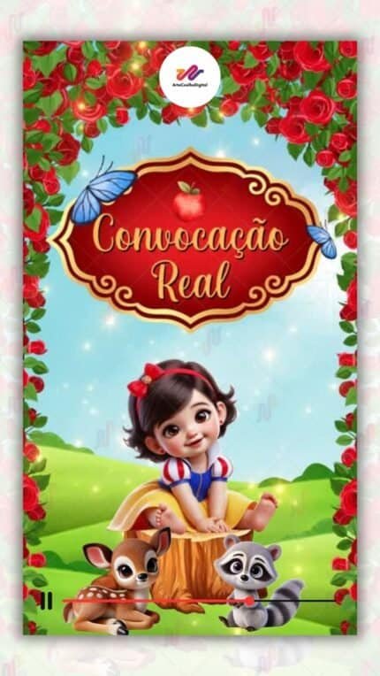 Convite Animado Plus Branca de Neve