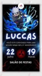 Convite Virtual Kakashi - Naruto