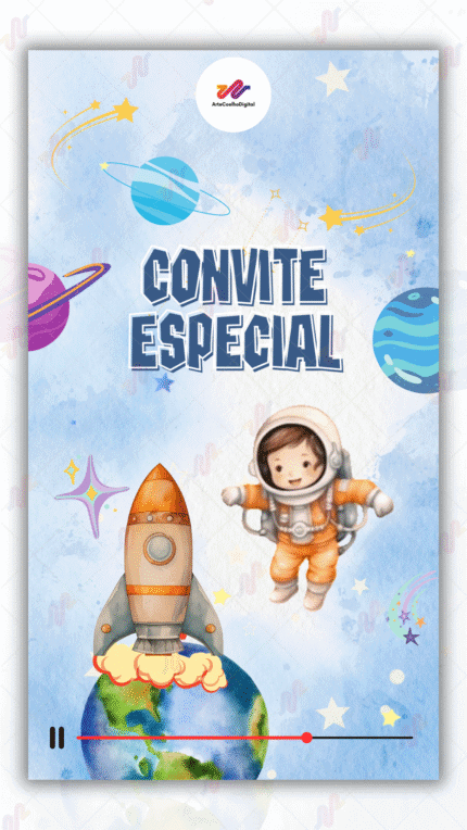 Convite Animado Astronauta