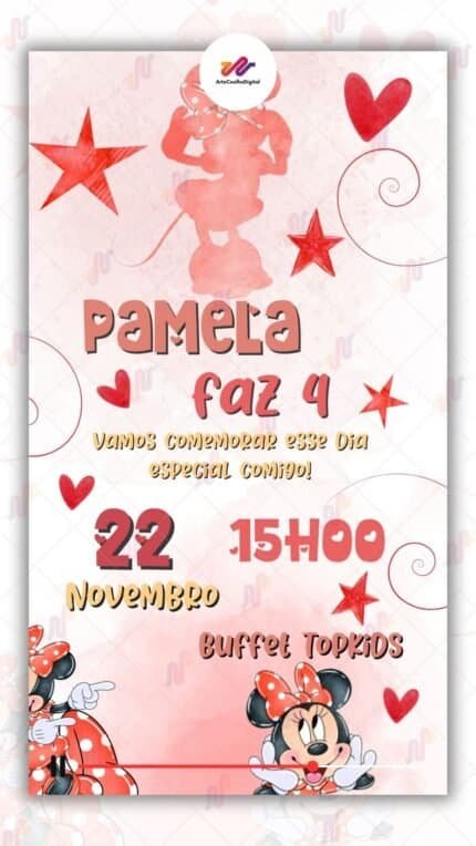 Convite Animado Minnie Vermelha