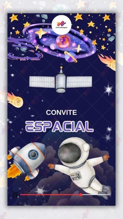 Convite Animado Plus Astronauta