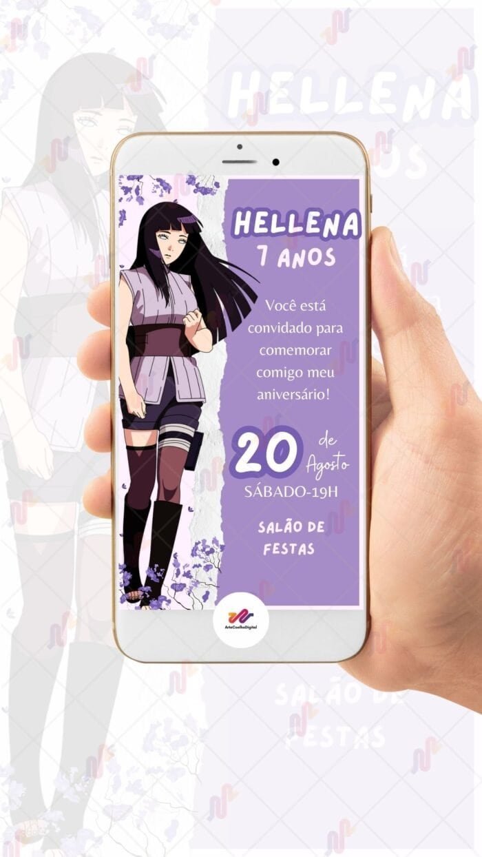 Convite Virtual Hinata - Naruto - Imagem 2