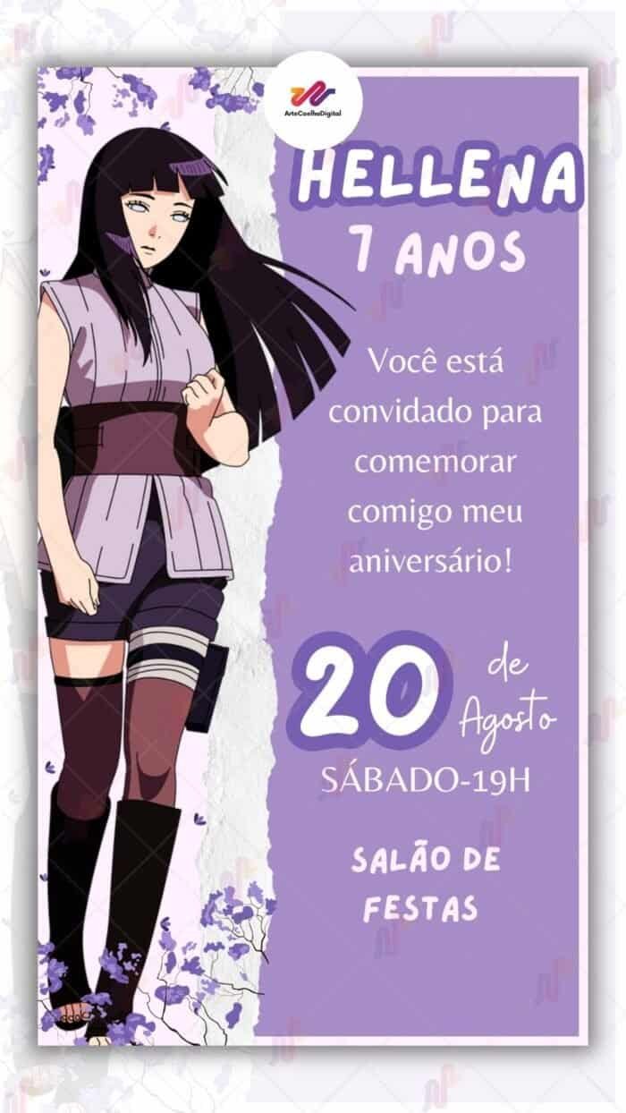 Convite Virtual Hinata - Naruto - Imagem 1