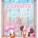 Convite Animado Minnie Rosa Confeiteira
