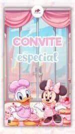 Convite Animado Minnie Rosa Confeiteira