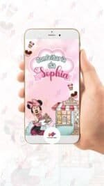 Convite Animado Plus Minnie Rosa Confeiteira - Imagem 2