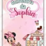 Convite Animado Plus Minnie Rosa Confeiteira