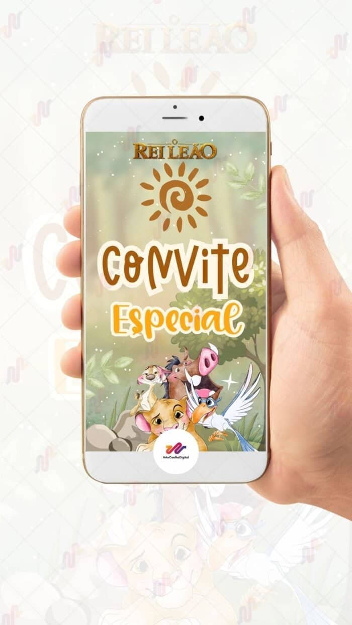 Convite Animado Plus Rei Leão - Imagem 2