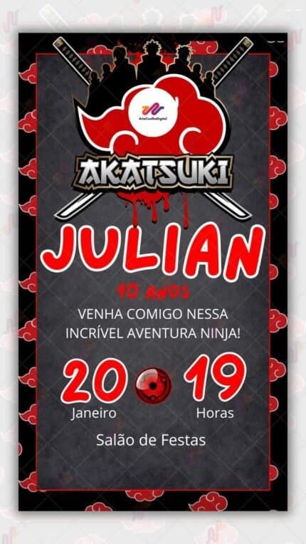 Convite Virtual Akatsuk - Naruto
