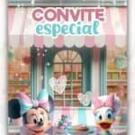 Convite Animado Minnie Rosa Confeiteira