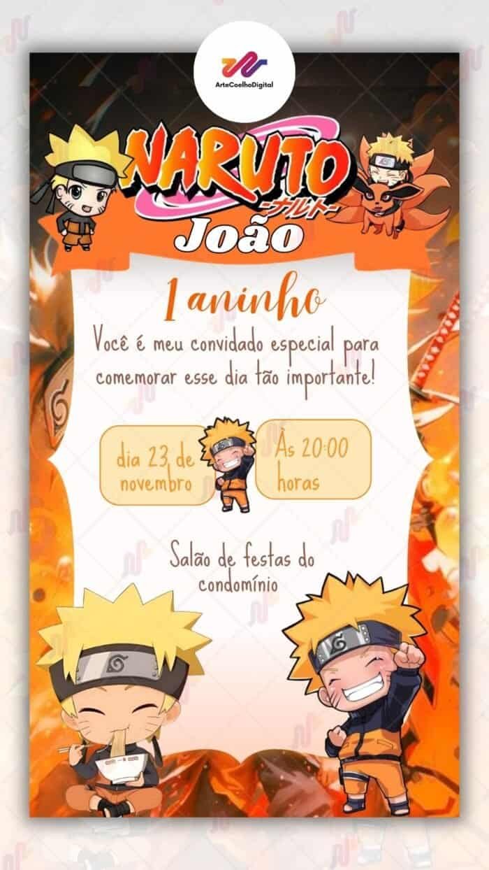 Convite Virtual Naruto - Imagem 1