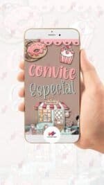 Convite Animado Plus Minnie Rosa Confeiteira - Imagem 2