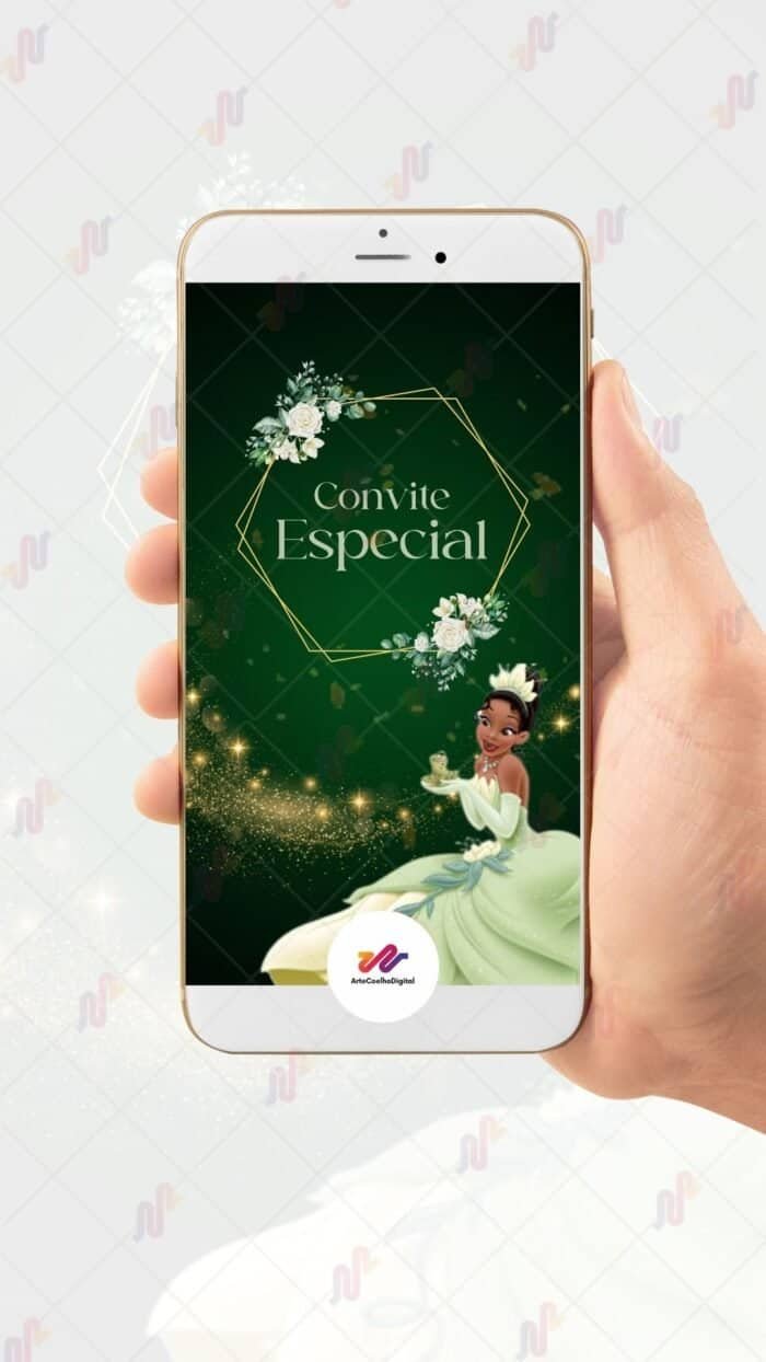 Convite Animado Princesa Tiana 15 anos - Imagem 2
