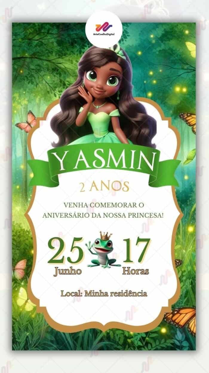 Convite Digital Princesa Tiana e o Sapo - Imagem 1