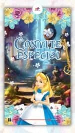 Convite Animado Plus Alice no País das Maravilhas